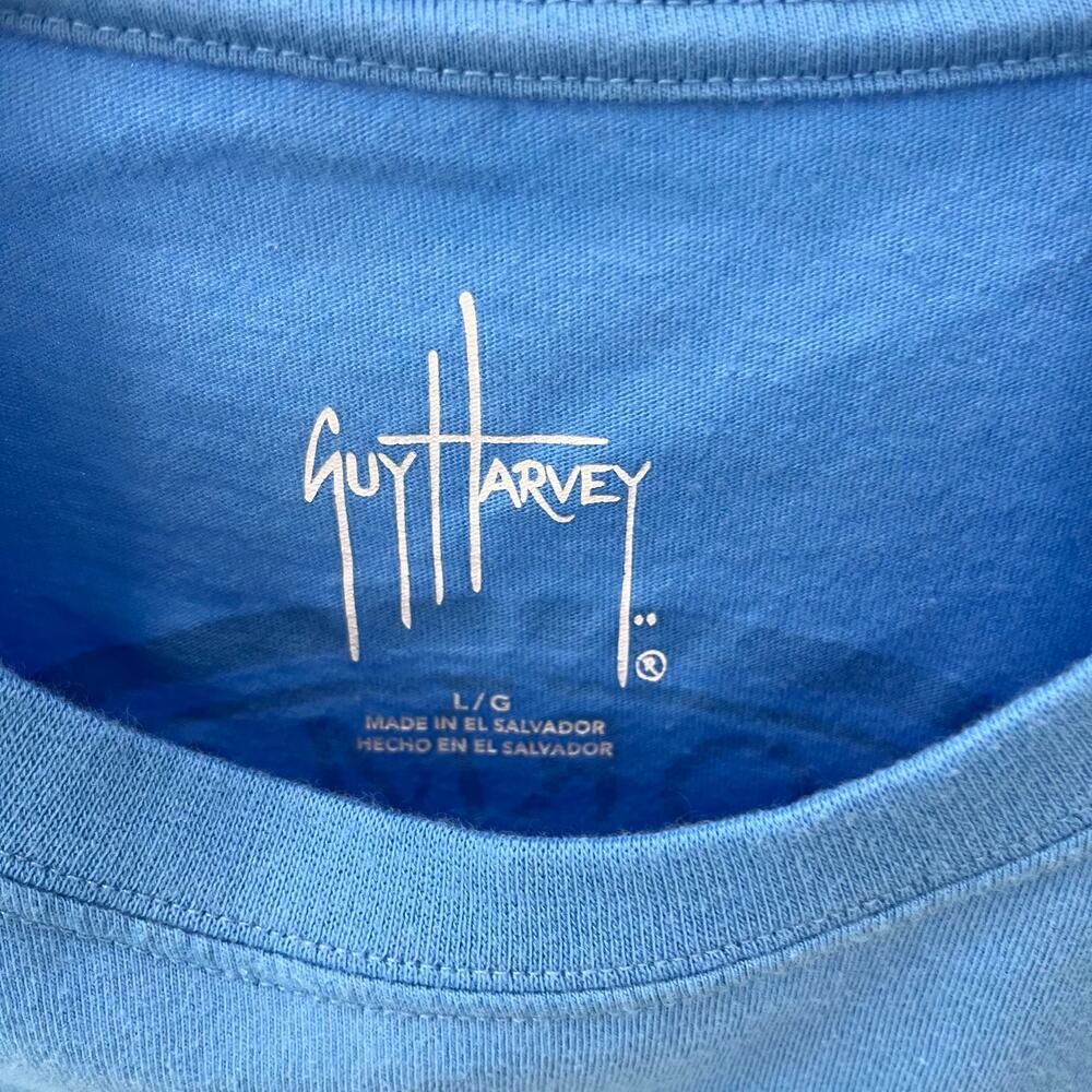 Guy Harvey Men’s Large Blue Saltwater Gear Marlin Anchor Fishing Graphic T-shirt - Picture 5 of 5
